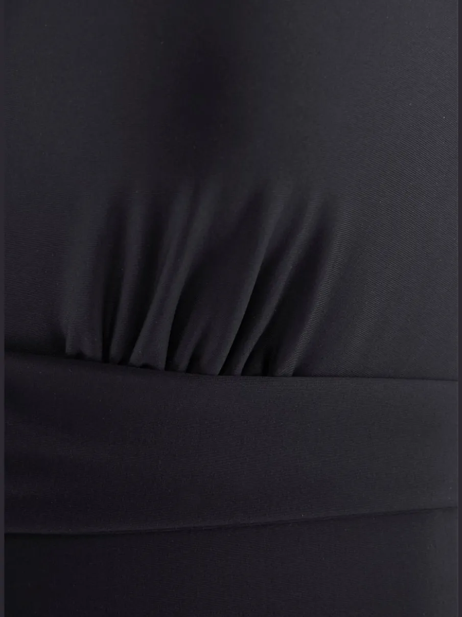 Maillot de bain classique à col V avec bonnets amovibles et ruban