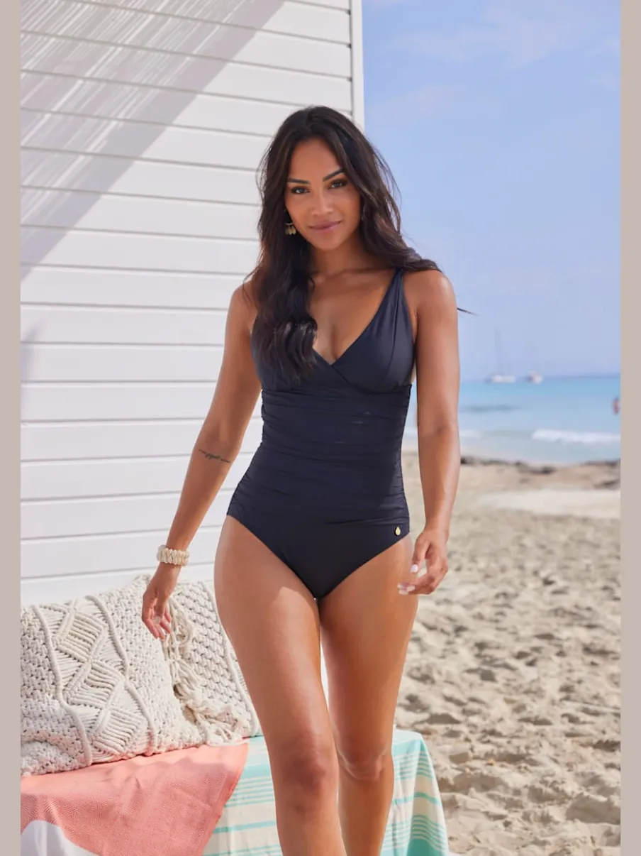 Maillot de bain à col en V avec bonnets souples intégrés