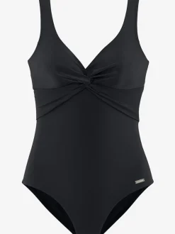 Maillot de bain à col en V avec fronces et bonnets intégrés