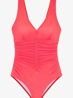 Maillot de bain à décolleté en V avec fronces flatteuses
