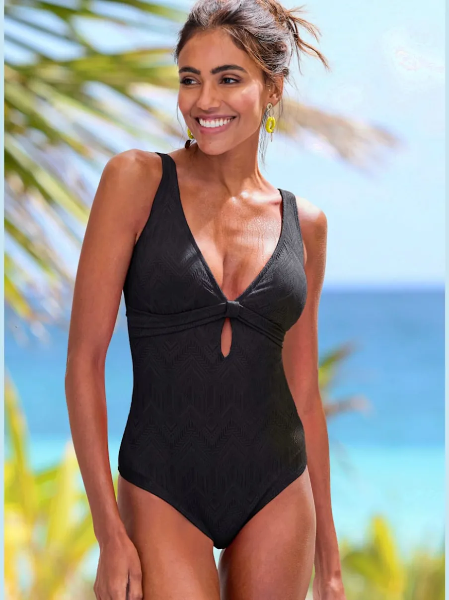 Maillot de bain à découpes et bonnets amovibles doux