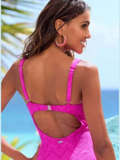 Maillot de bain à découpes et bonnets amovibles doux