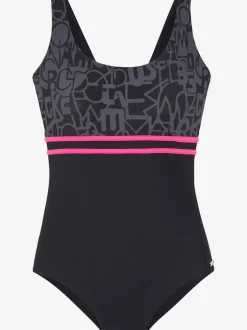 Maillot de bain dos nageur avec élastique et rayures
