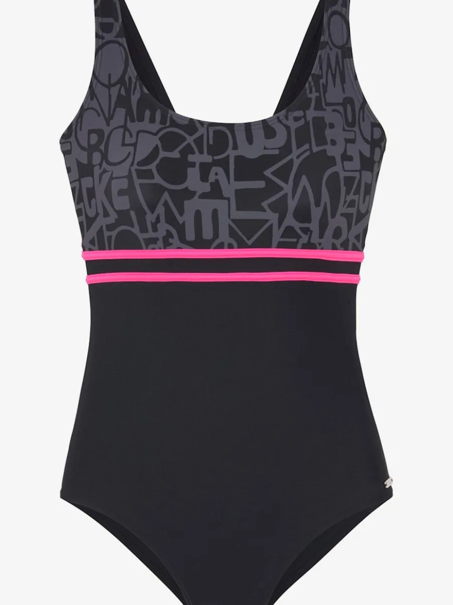 Maillot de bain dos nageur avec élastique et rayures