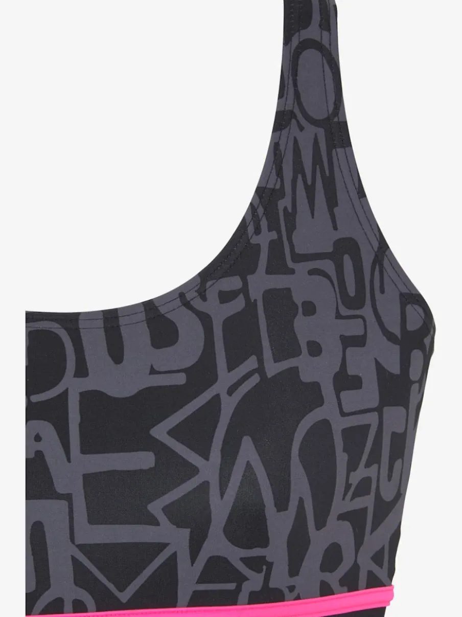Maillot de bain dos nageur avec élastique et rayures