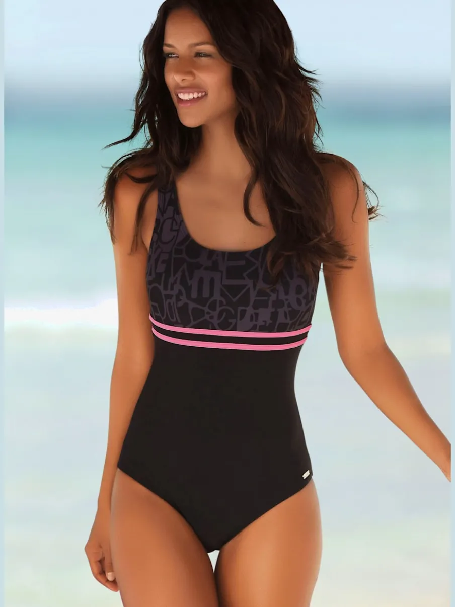 Maillot de bain dos nageur avec élastique et rayures