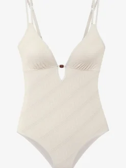 Maillot de bain à doubles bretelles avec perles décoratives