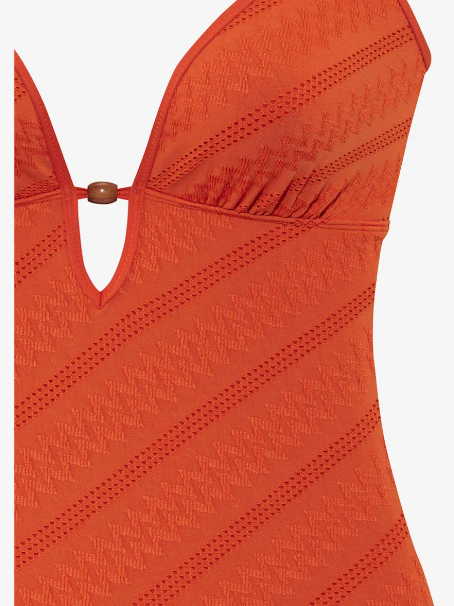 Maillot de bain à doubles bretelles avec perles décoratives