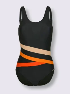 Maillot de bain à empiècement modelant avec bretelles réglables