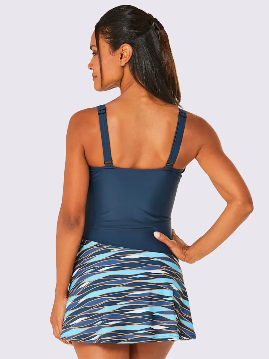 Maillot de bain à encolure en V avec motifs graphiques et bretelles réglables