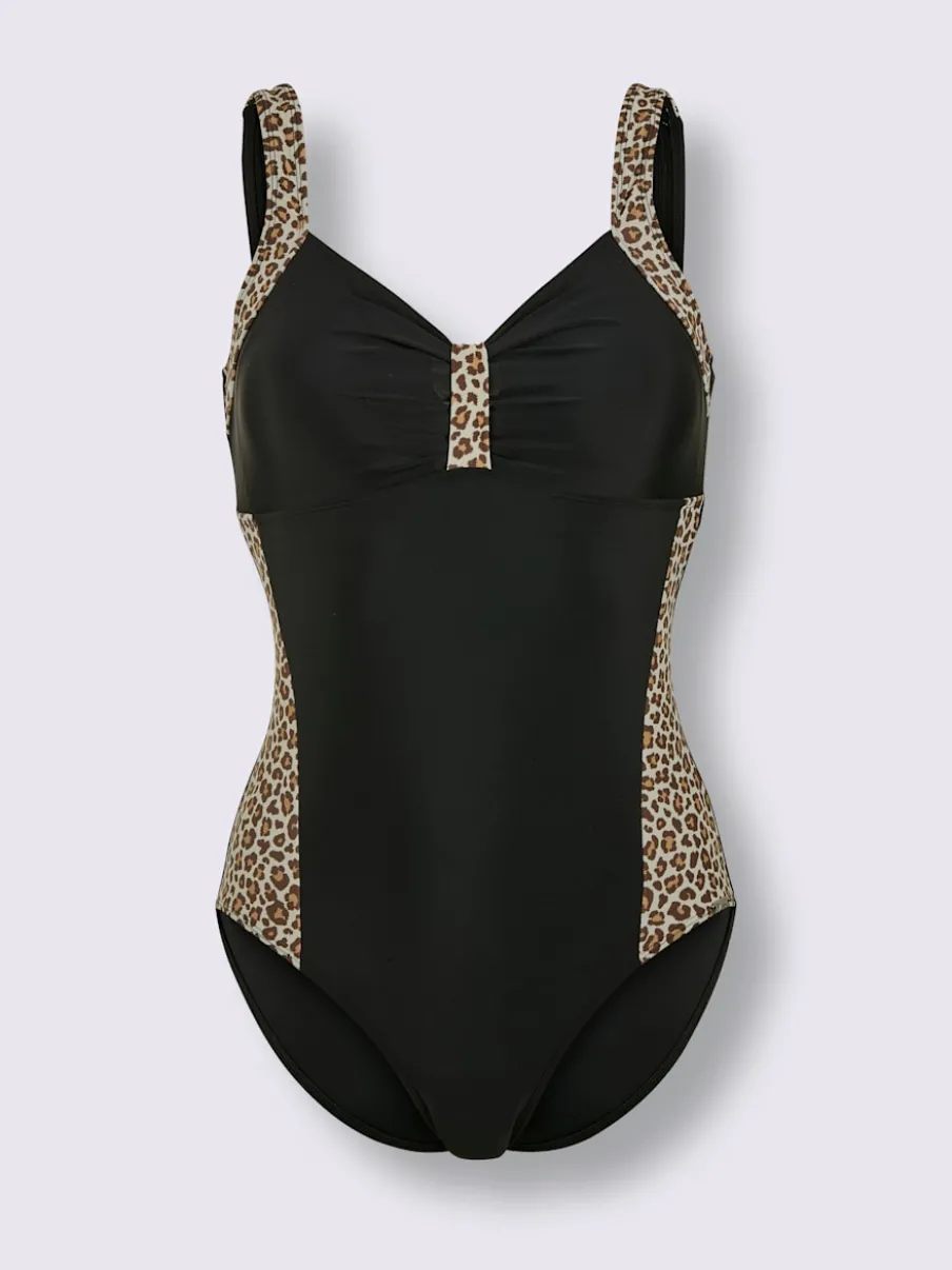 Maillot de bain encolure en V avec fronces décoratives