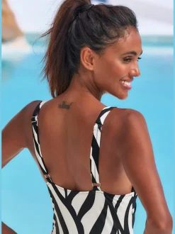 Maillot de bain encolure V avec motifs animaliers raffinés