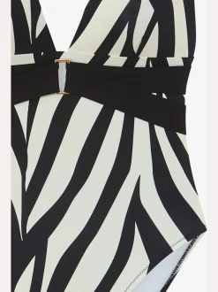Maillot de bain encolure V avec motifs animaliers raffinés