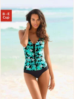 Maillot de bain à floraux avec fronces et bretelles ajustables