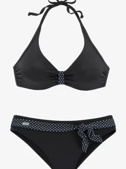 Maillot de bain haut avec renforts et ceinture fantaisie