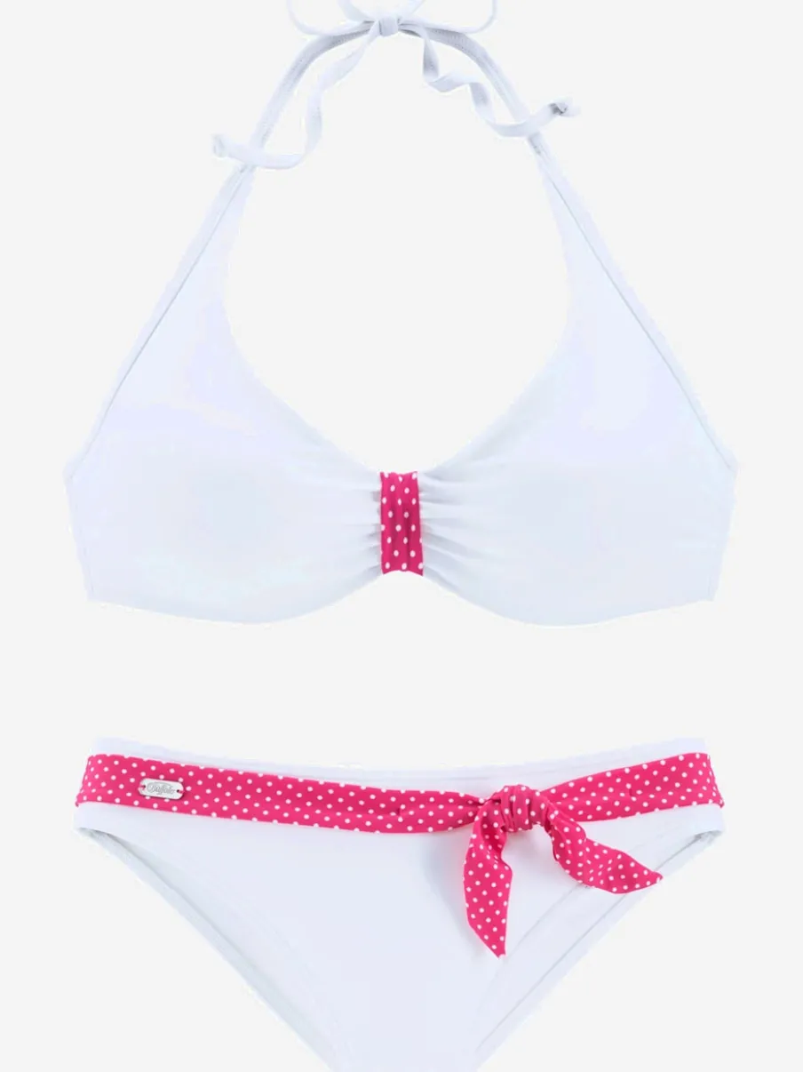 Maillot de bain haut avec renforts et ceinture fantaisie