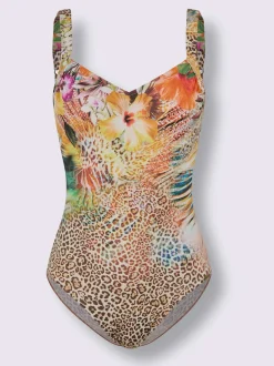 Maillot de bain imprimé animal avec encolure en V