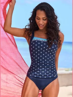 Maillot de bain imprimé avec bonnets souples et bretelles réglables