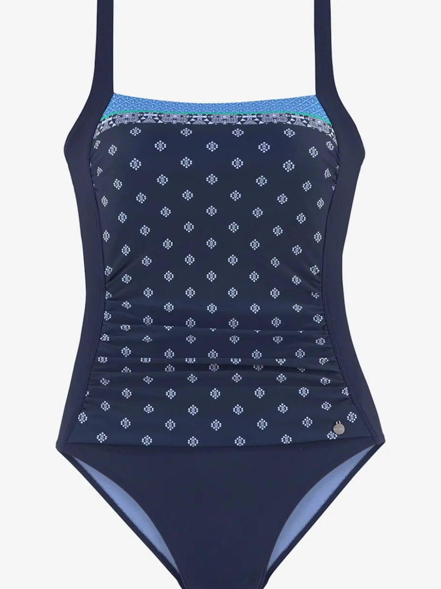 Maillot de bain imprimé avec bonnets souples et bretelles réglables