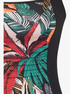 Maillot de bain imprimé feuilles tendance avec détails contrastés