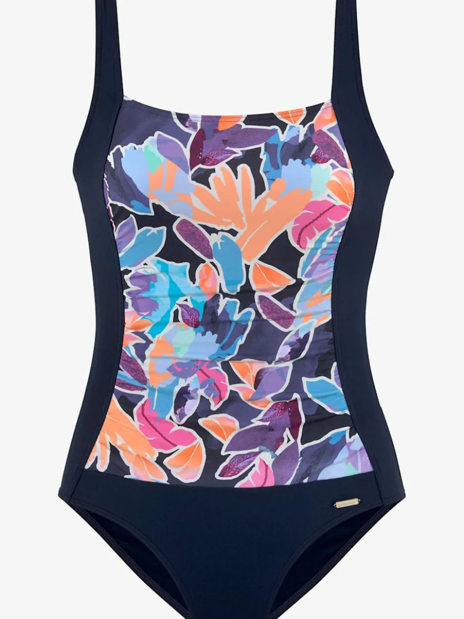 Maillot de bain à imprimé floral avec maintiens intégrés