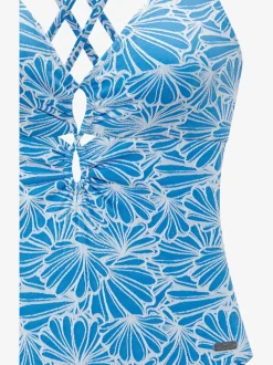 Maillot de bain à imprimé floral avec décolleté en V et bonnets amovibles