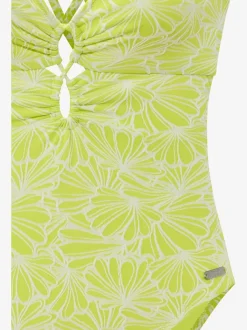 Maillot de bain à imprimé floral avec décolleté en V et bonnets amovibles
