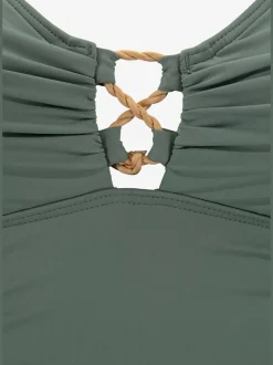 Maillot de bain à laçage décoratif et bretelles ajustables