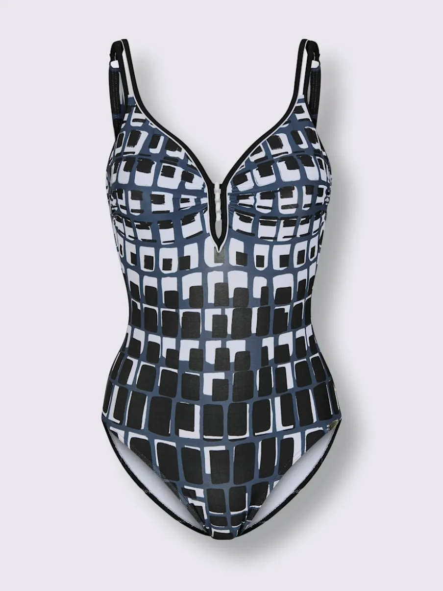 Maillot de bain à motif graphique encolure en V