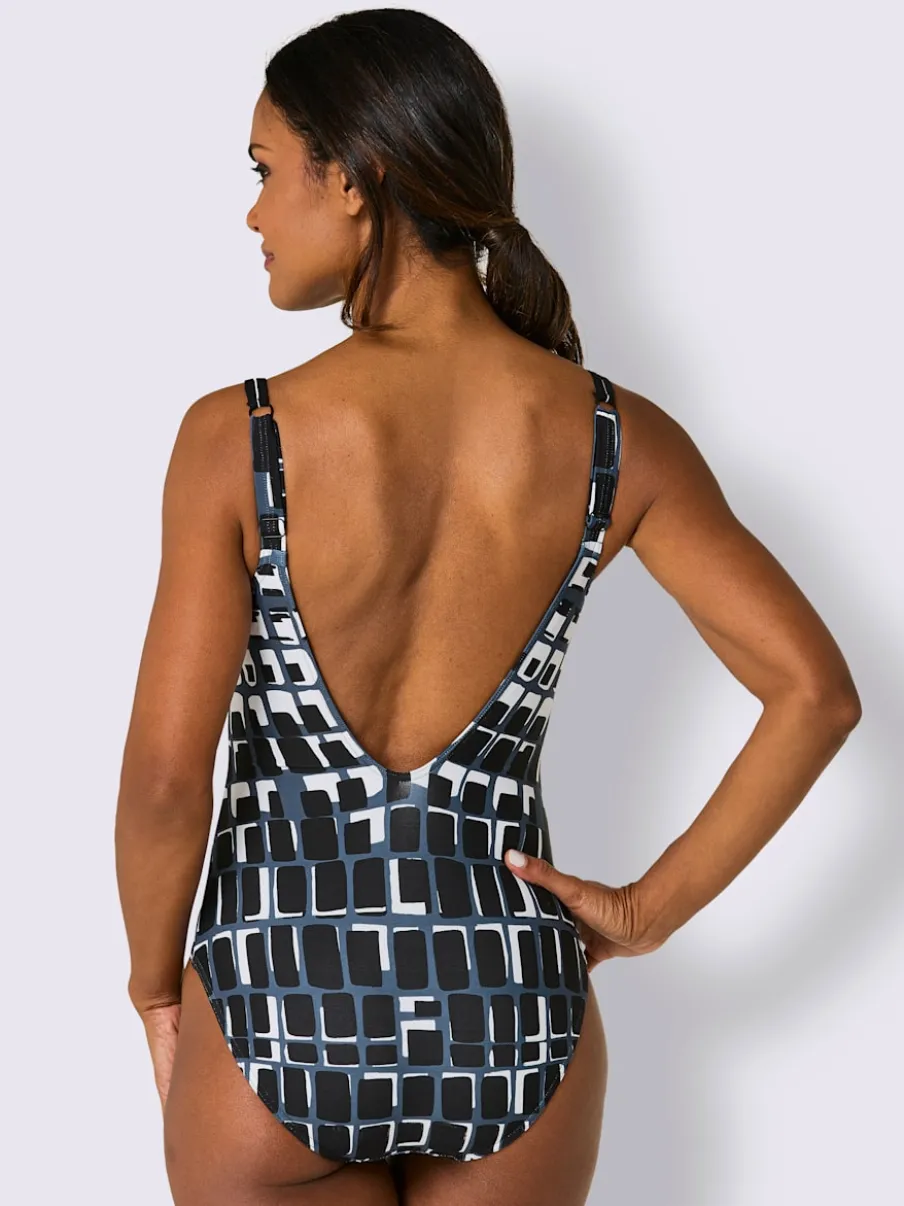 Maillot de bain à motif graphique encolure en V