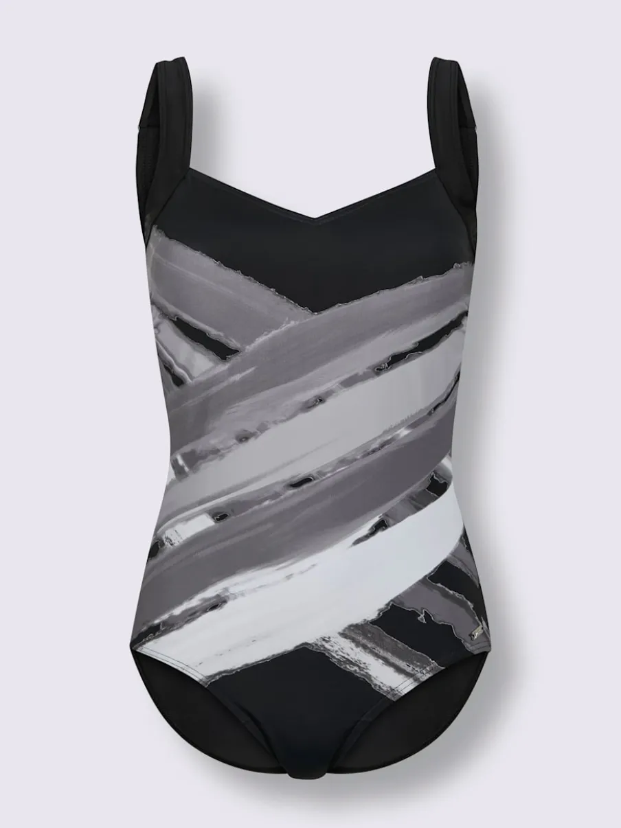 Maillot de bain à motif graphique et bretelles réglables