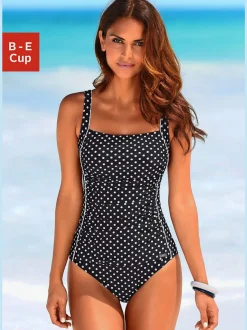 Maillot de bain à motif petits pois avec bretelles réglables