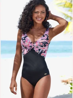 Maillot de bain à motifs avec bonnets souples intégrés