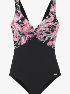 Maillot de bain à motifs avec bonnets souples intégrés