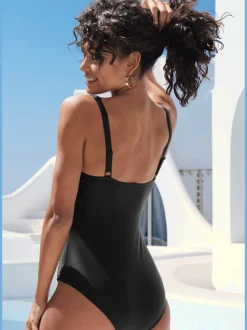 Maillot de bain à motifs floraux avec bonnets intégrés