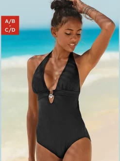 Maillot de bain à nouer dans le cou avec accessoires argentés