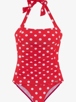 Maillot de bain à nouer dans le cou avec imprimé points