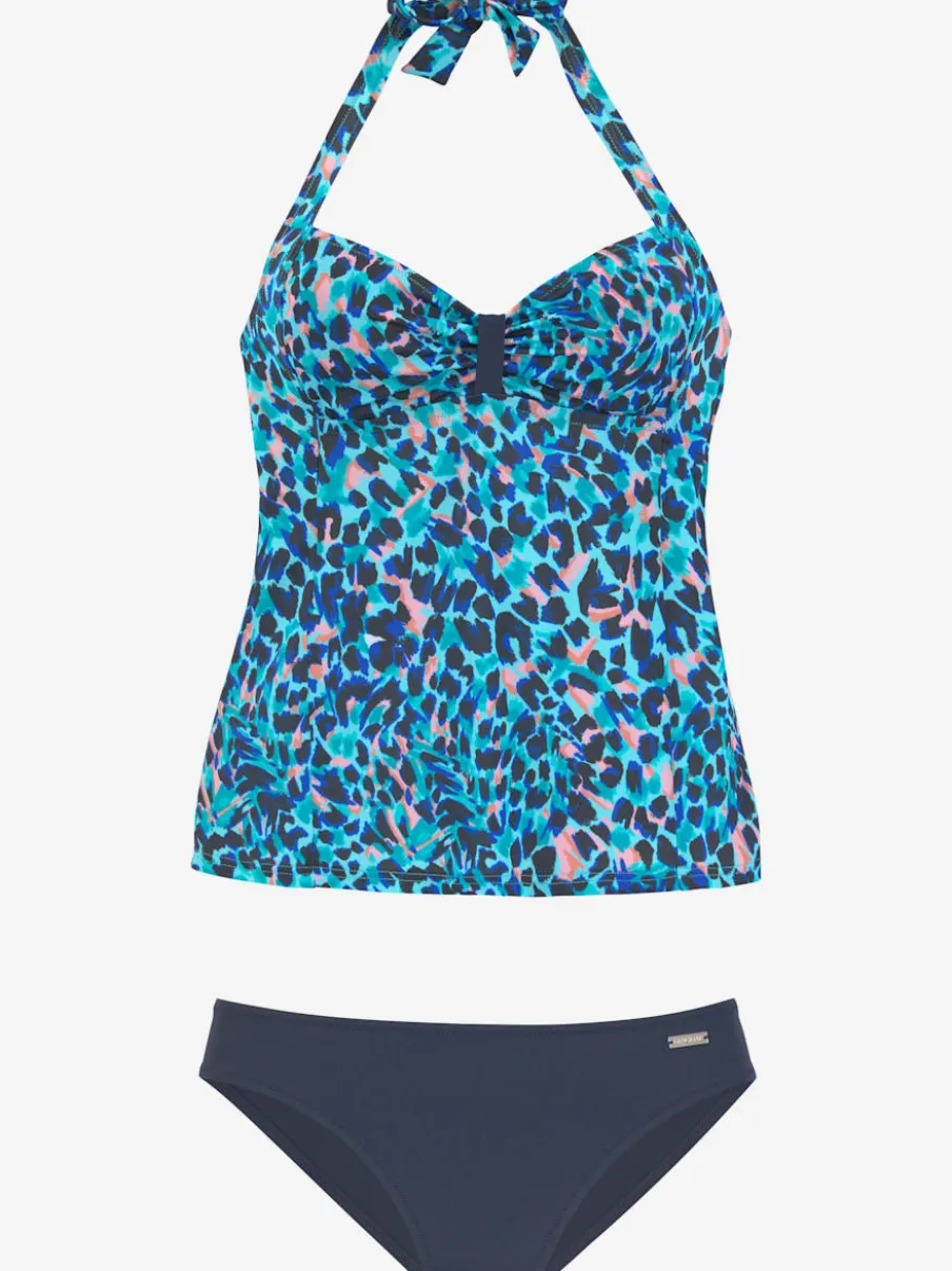 Maillot de bain 2 pièces à motifs animaux avec bretelles à nouer