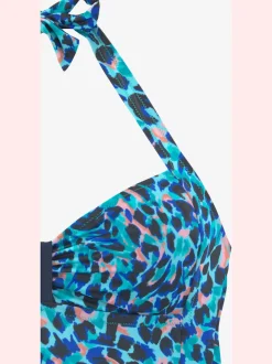 Maillot de bain 2 pièces à motifs animaux avec bretelles à nouer