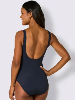 Maillot de bain à pois avec encolure en V confortable