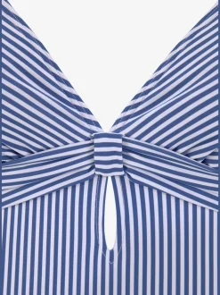 Maillot de bain rayé marin avec bonnets amovibles réglables