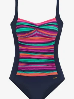 Maillot de bain à rayures avec bonnets confortables