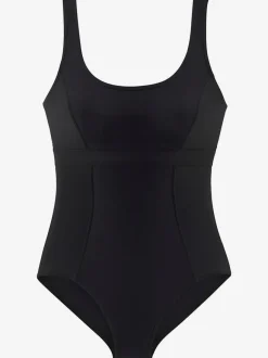 Maillot de bain sportif à décolleté arrondi et empiècement gainant