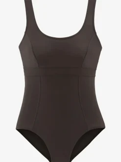 Maillot de bain sportif à décolleté arrondi et empiècement gainant