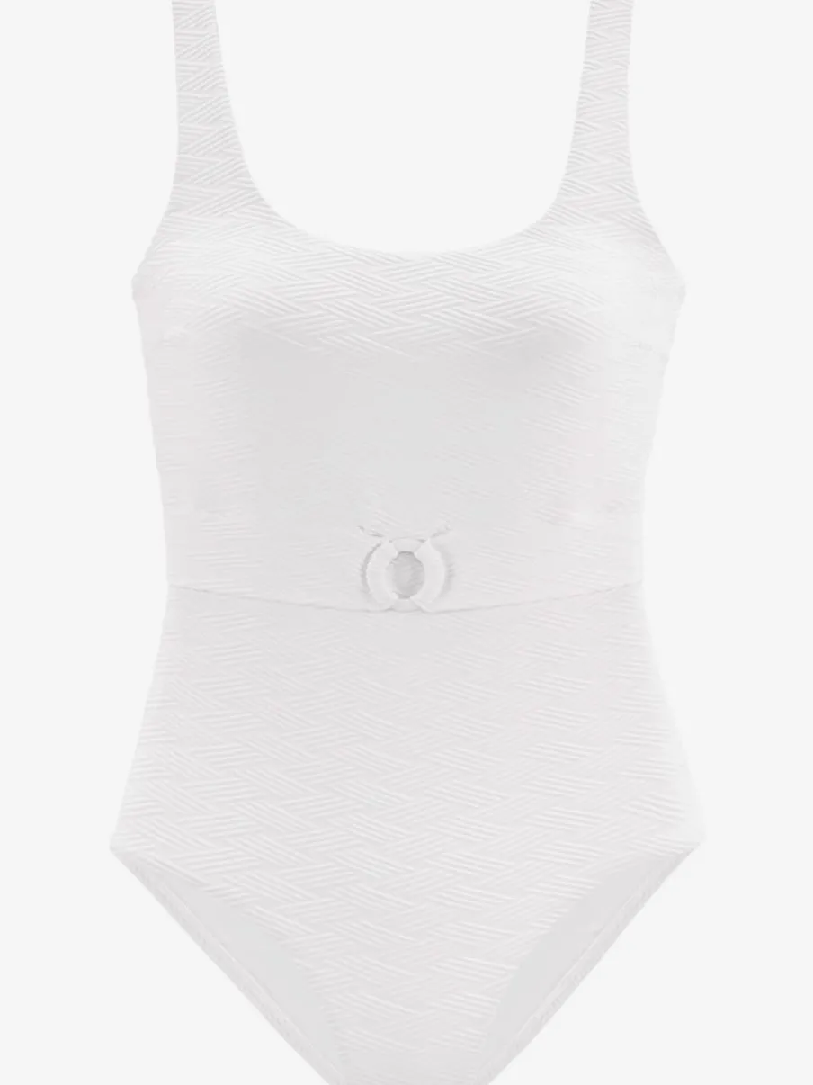 Maillot de bain structuré avec ceinture décorative et bonnets amovibles