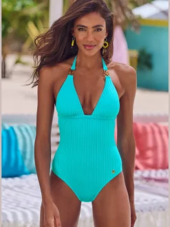 Maillot de bain structuré à bonnets amovibles noué dans le cou