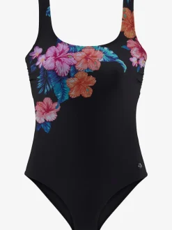 Maillot de bain une pièce à imprimé floral avec bretelles croisées
