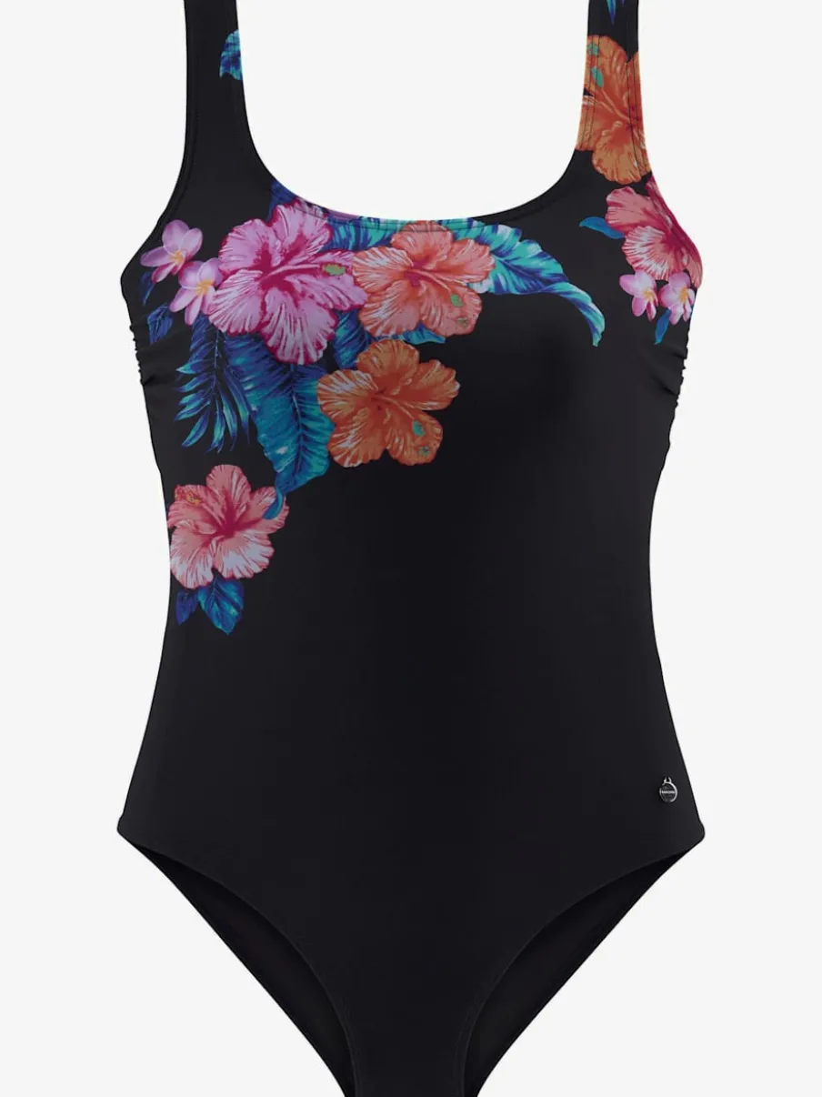Maillot de bain une pièce à imprimé floral avec bretelles croisées
