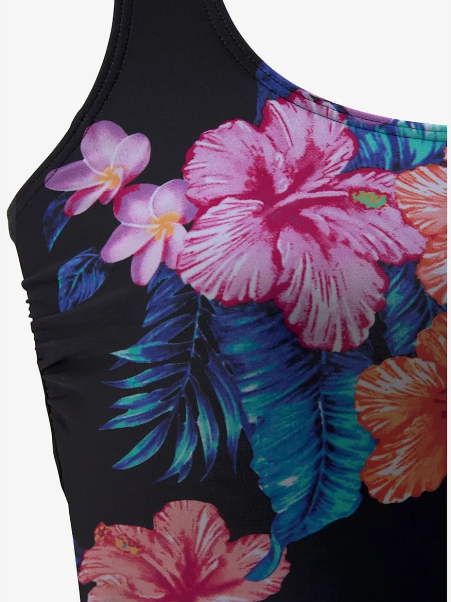 Maillot de bain une pièce à imprimé floral avec bretelles croisées