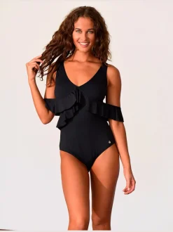 Maillot de bain à volants avec bonnets amovibles et élastique sous la poitrine